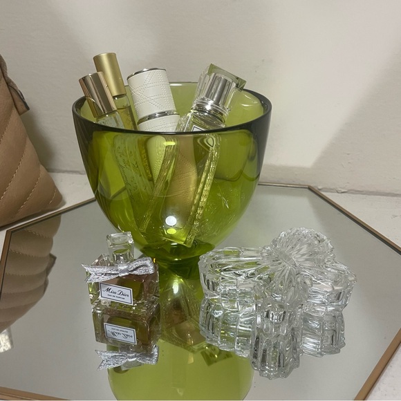 Orrefors Lime Green Bowl 4” Swedish - Picture 5 of 16